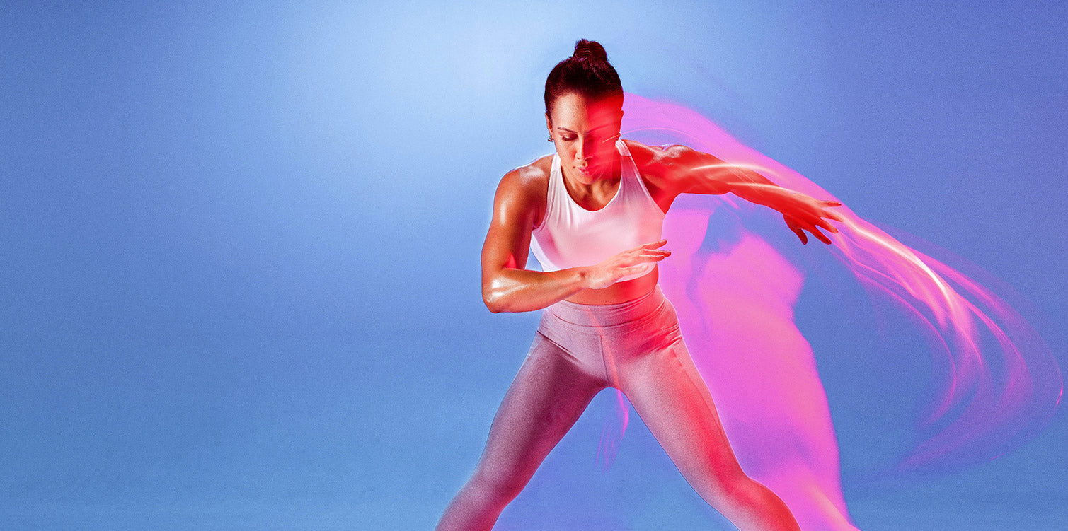 Athlete moving sideways energetically